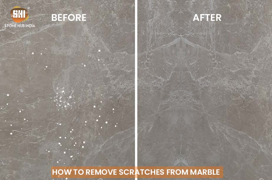 How to remove scratches from marble