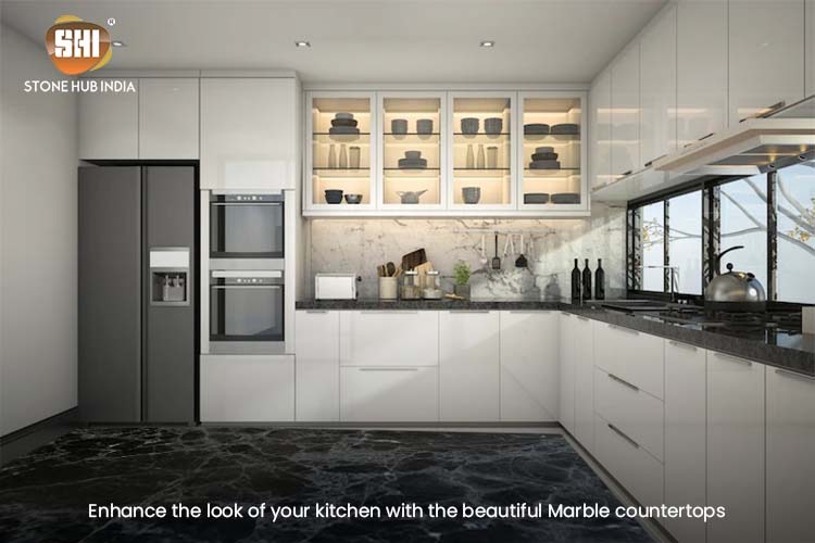 Enhance the look of your kitchen with the beautiful Marble countertops